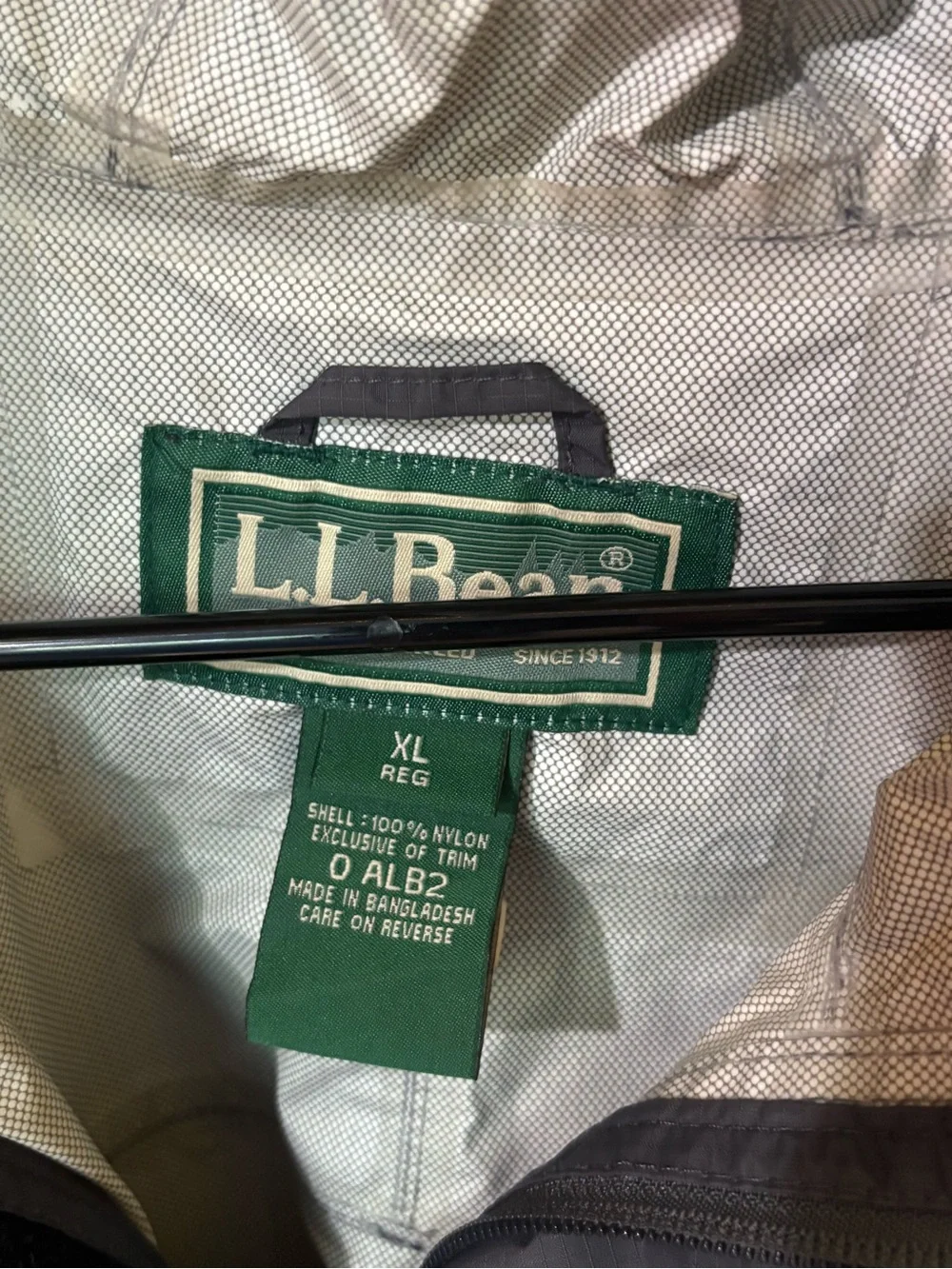L.L. Bean Men's Hooded Raincoat in Gray
